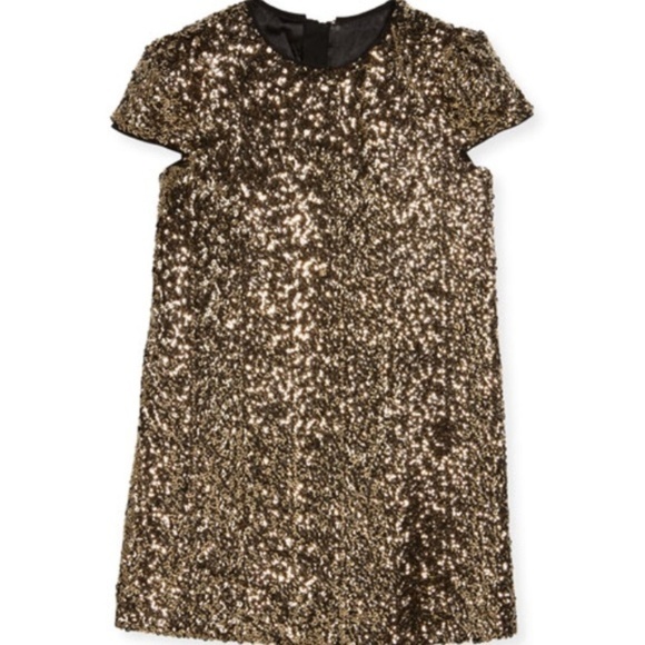 little girl gold sequin dress